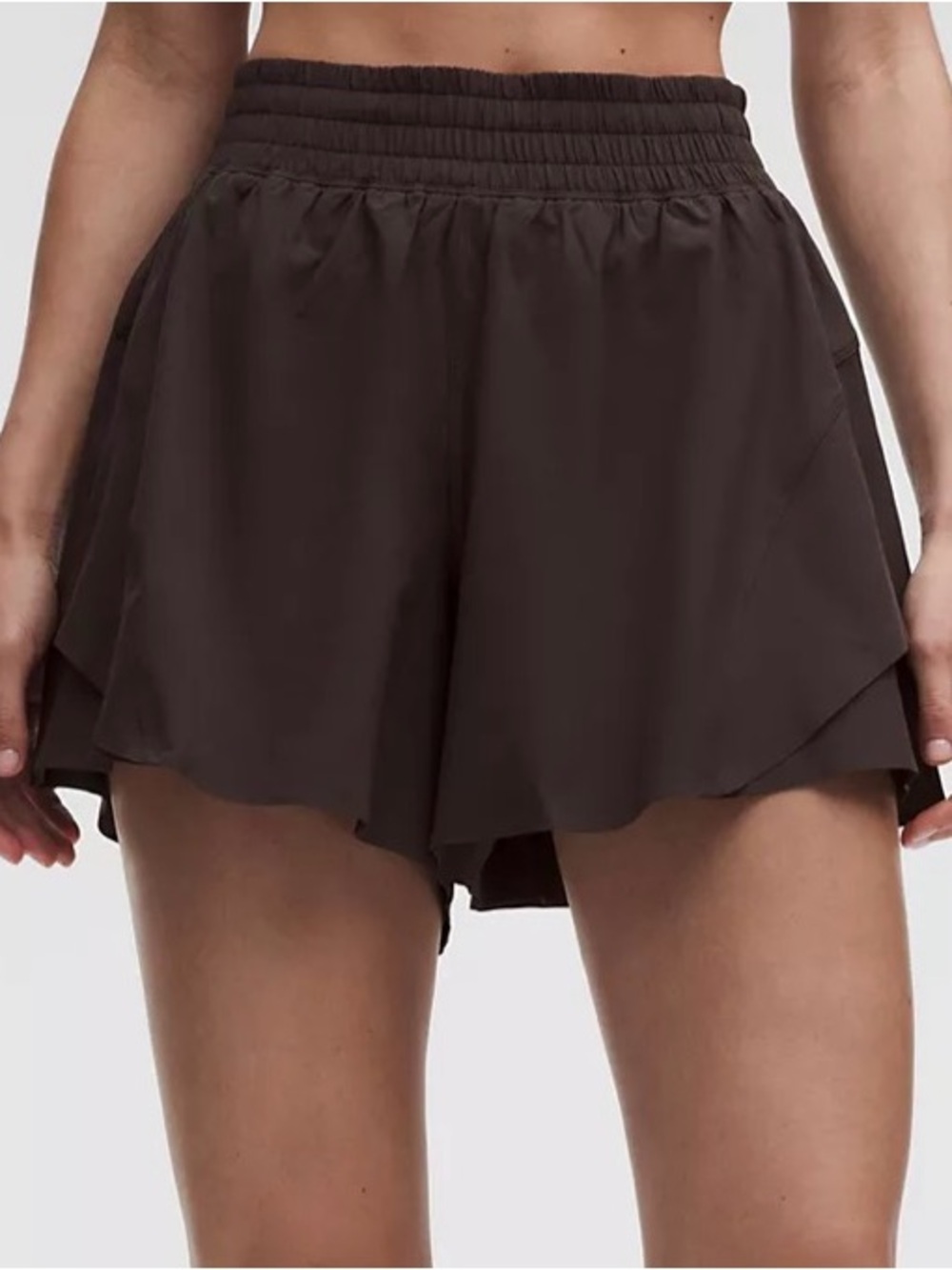 Lululemon Shake It Out High Rise Running Short in Mahogany Muse